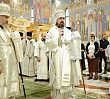 Митрополит Алексий и епископ Павел совершили всенощное бдение с литией в храме великомученицы Варвары в Пласте 