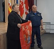 Патриотическому центру передали флаги с изображением небесных покровителей воинских подразделений