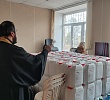 В поселке Томинский освятили гуманитарный груз для участников специальной военной операции 
