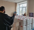В поселке Томинский освятили гуманитарный груз для участников специальной военной операции 
